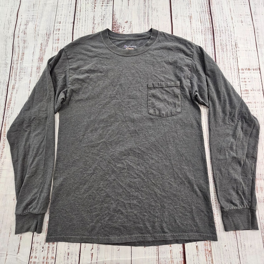 Champion Authentic Athleticwear Gray Long Sleeve Pocket T-Shirt Men's M